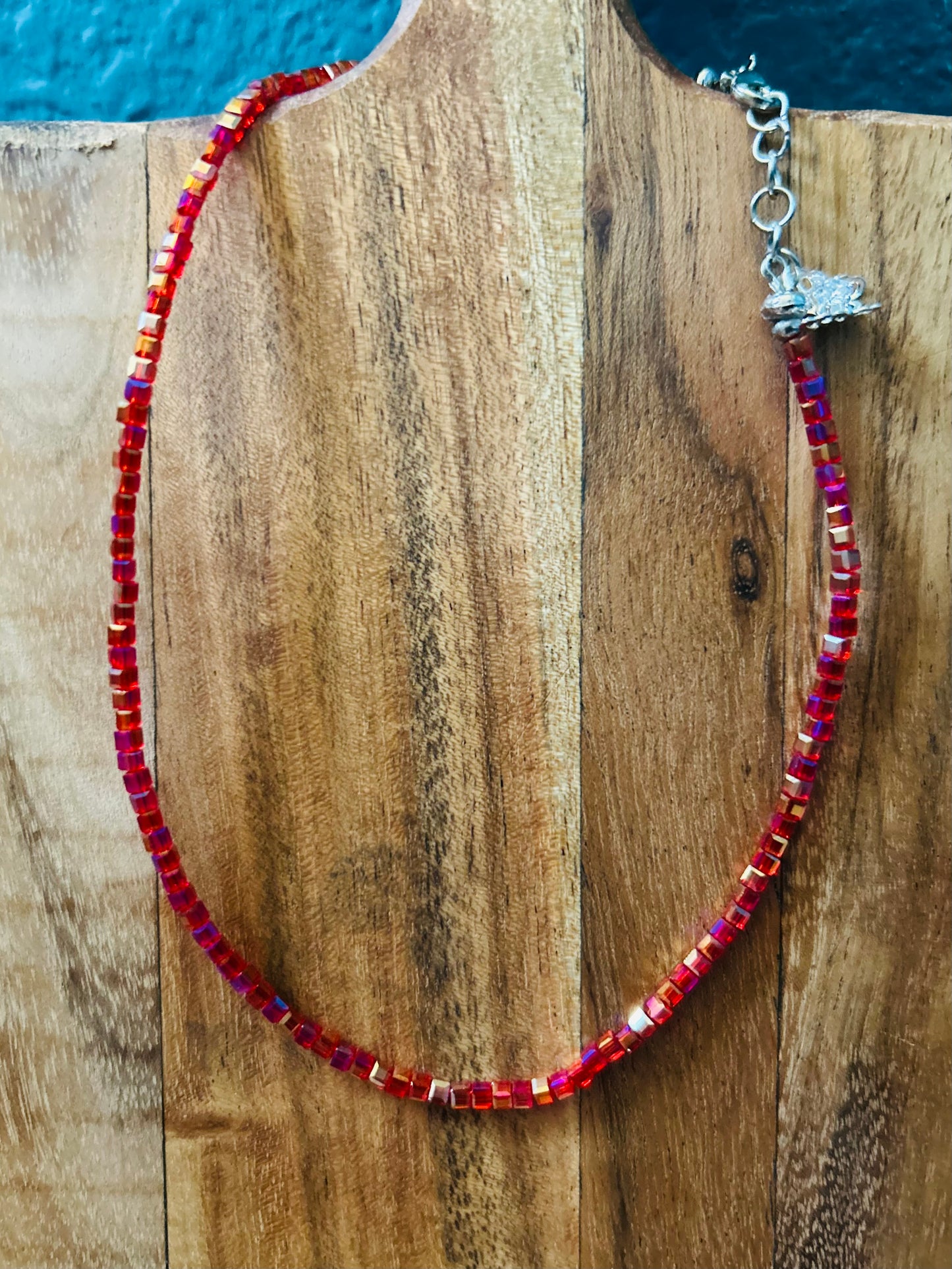 Red Glass Bead Necklace – Summer Collection