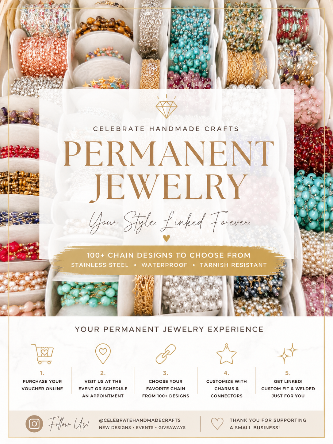 Permanent Jewelry Experience – Choose Your Chain at Your Appointment