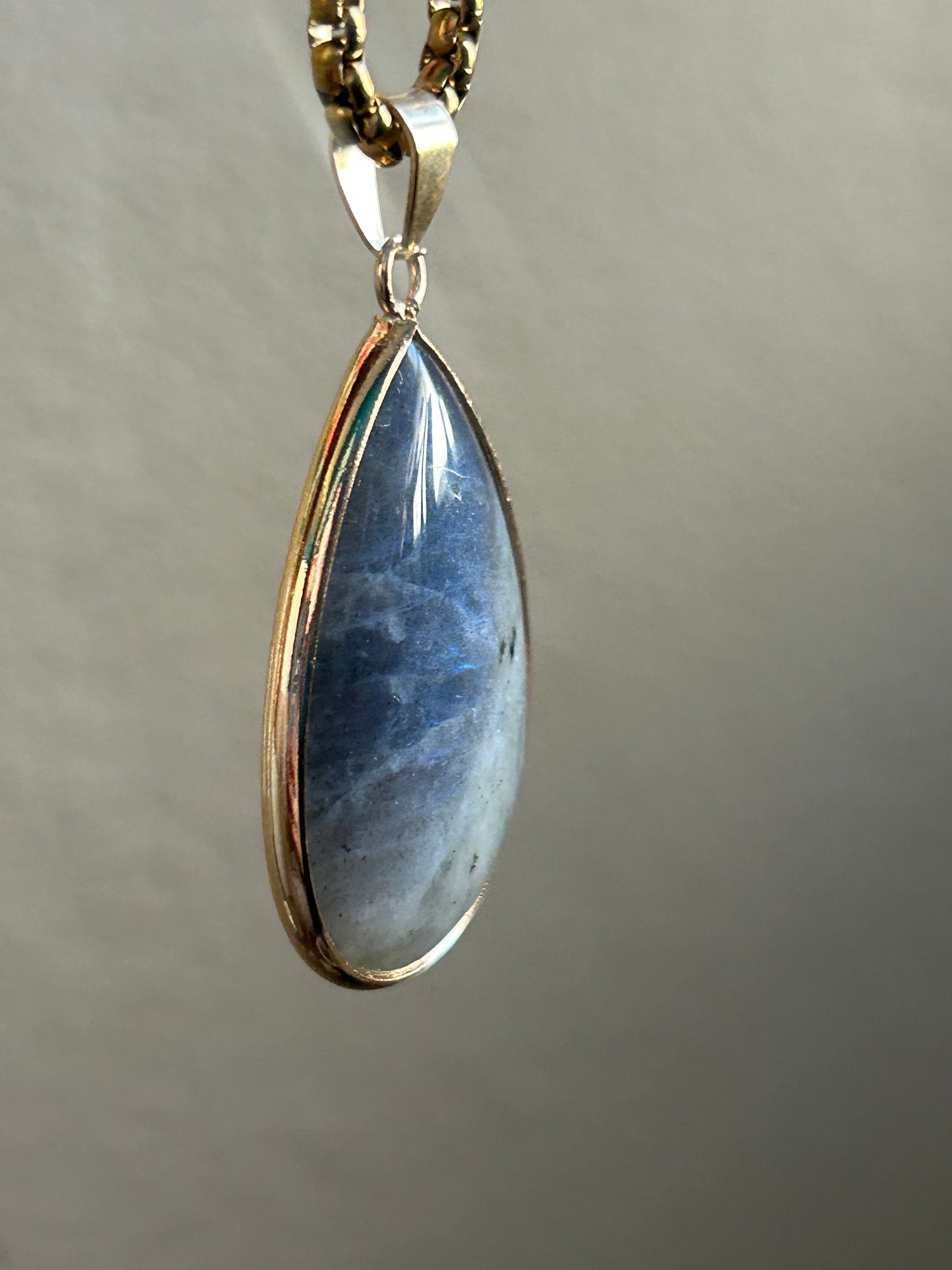 Labradorite Teardrop Statement Necklace