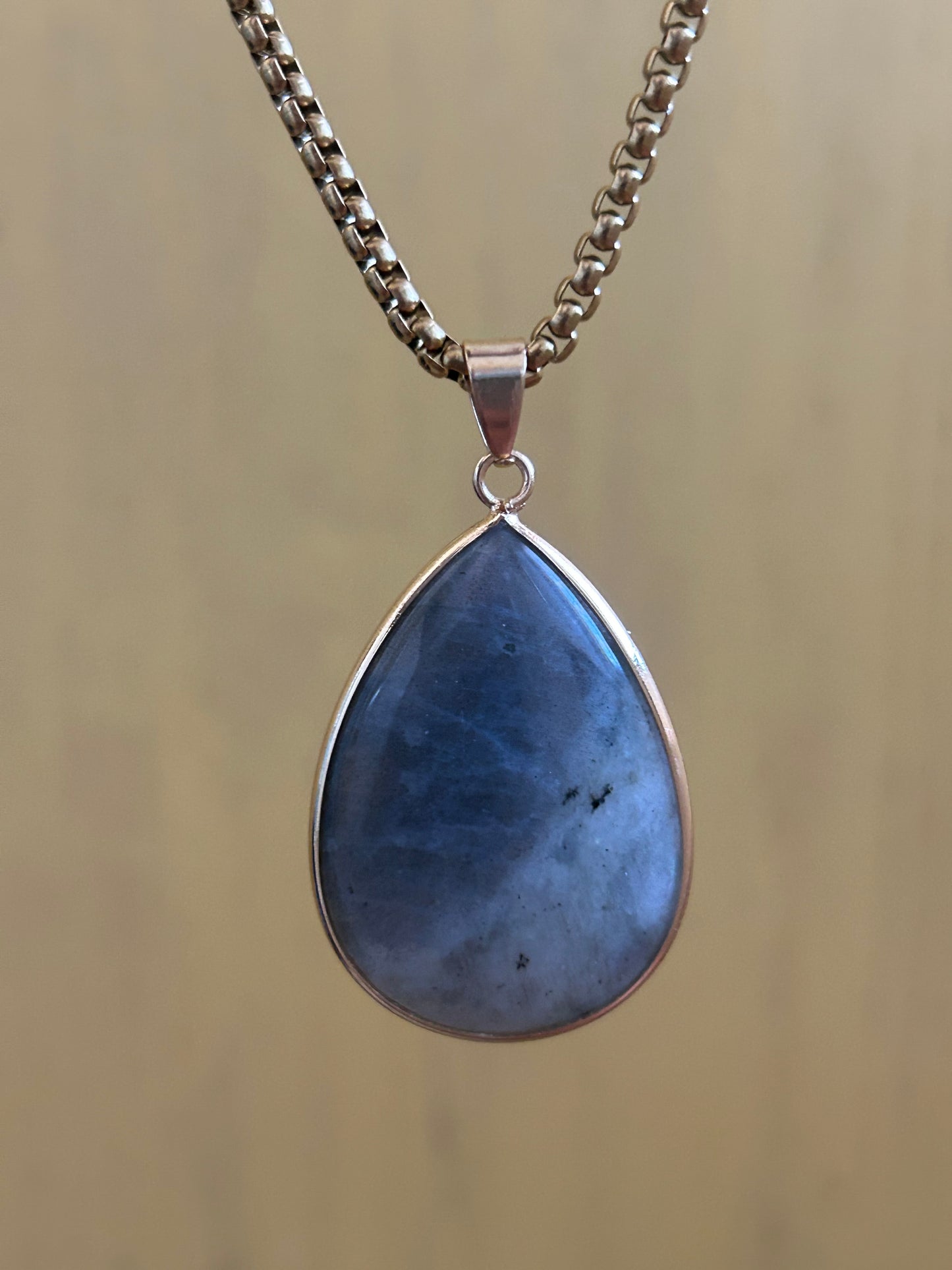 Labradorite Teardrop Statement Necklace