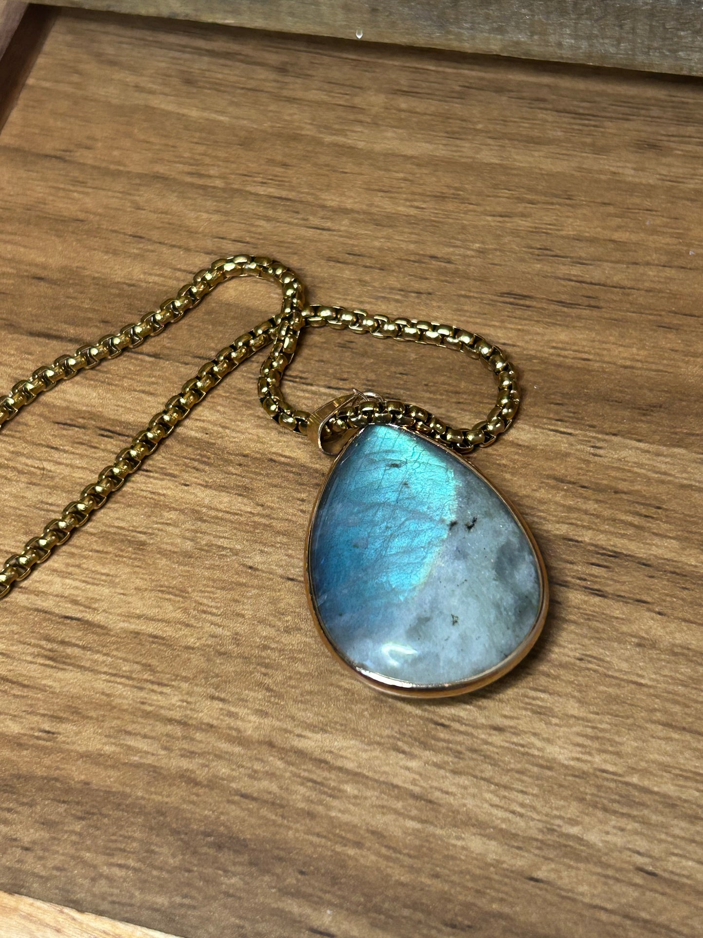 Labradorite Teardrop Statement Necklace