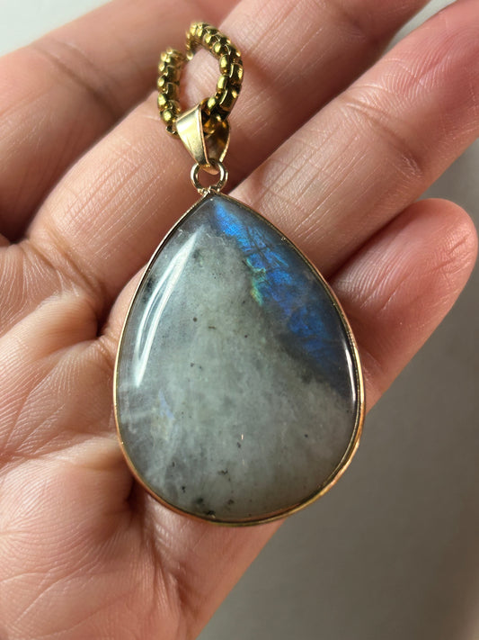 Labradorite Teardrop Statement Necklace
